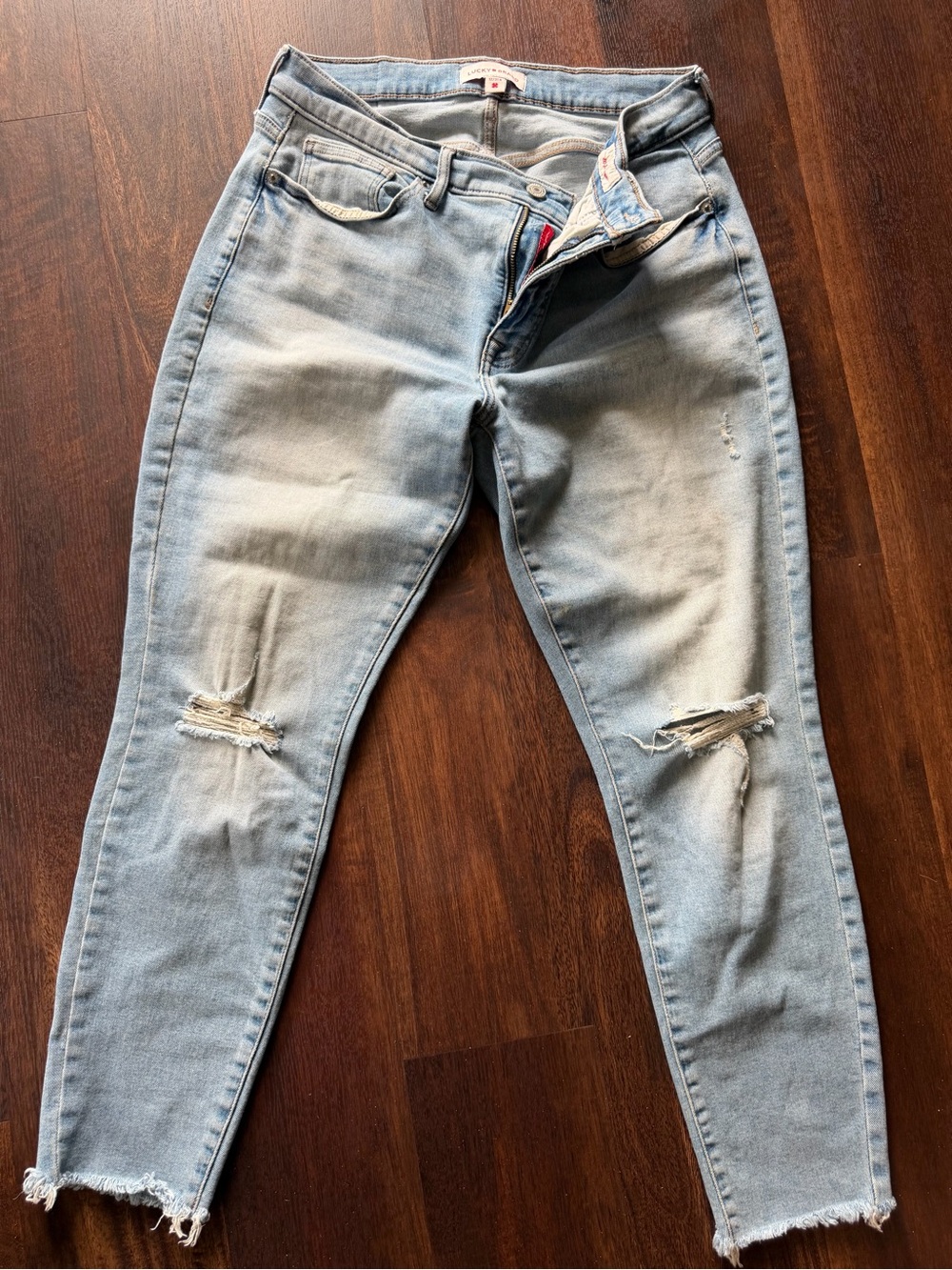 Lucky Brand Light Blue Distressed Ankle Jeans